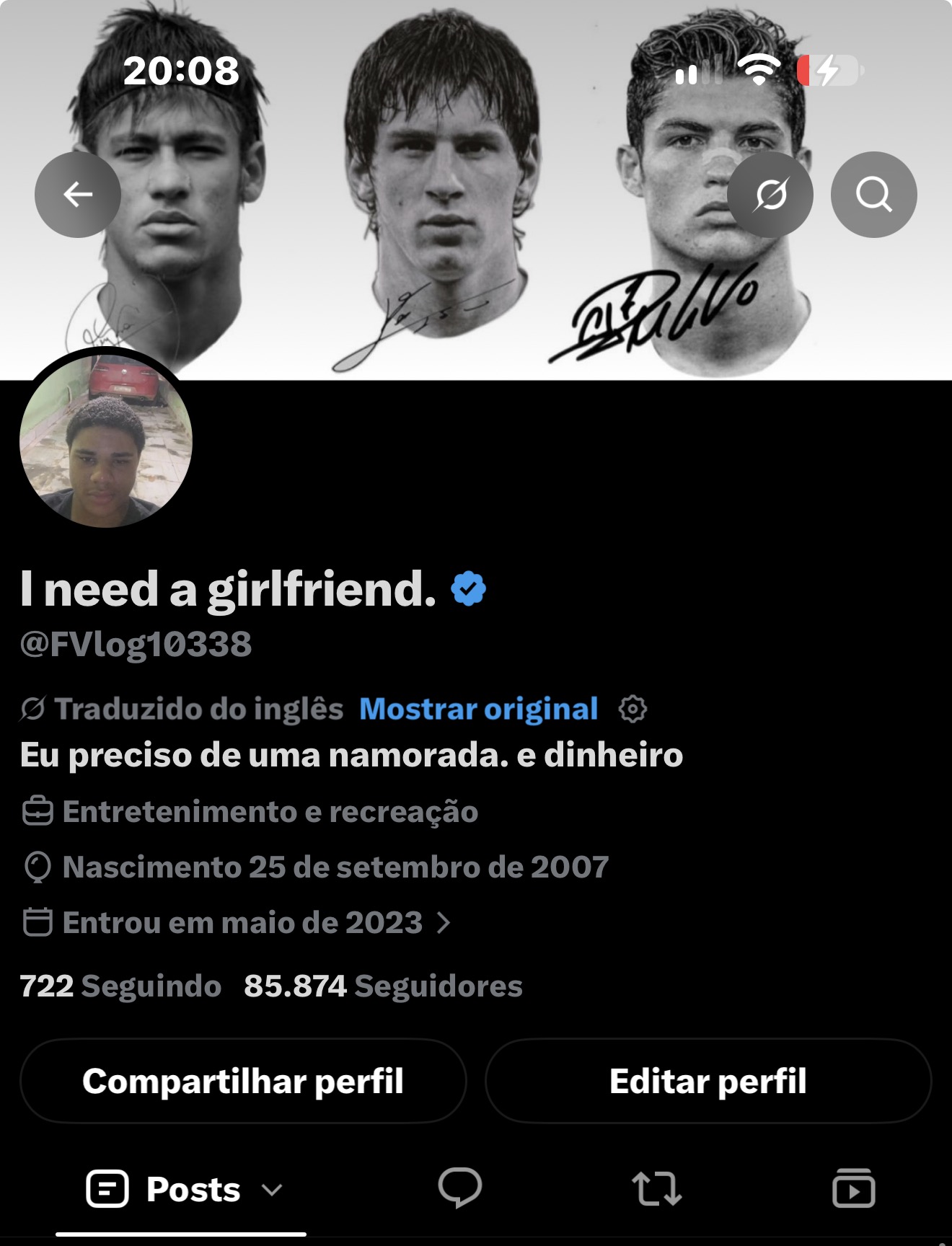 Foto da conta Vendo conta X ANTIGO TWITTER